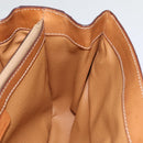 CELINE Macadam Canvas Hand Bag Beige Gold Auth 88751-25