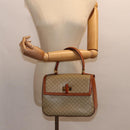 CELINE Macadam Canvas Hand Bag Beige Gold Auth 88751-27