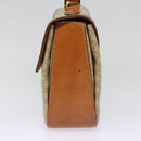 CELINE Macadam Canvas Hand Bag Beige Gold Auth 88751-3