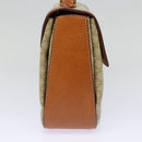CELINE Macadam Canvas Handtasche Beige Gold Auth 88751-4