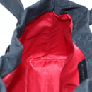 BVLGARI Tote Bag Canvas Leather Black Silver Auth 88780-19