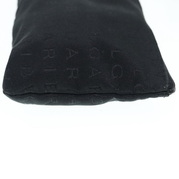 BVLGARI Tote Bag Canvas Leather Black Silver Auth 88780