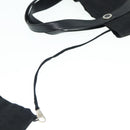 BVLGARI Tote Bag Canvas Leather Black Silver Auth 88780-25