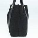 BVLGARI Tote Bag Canvas Leather Black Silver Auth 88780-3