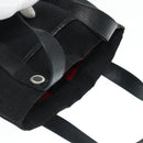 BVLGARI Tote Bag Canvas Leather Black Silver Auth 88780-6