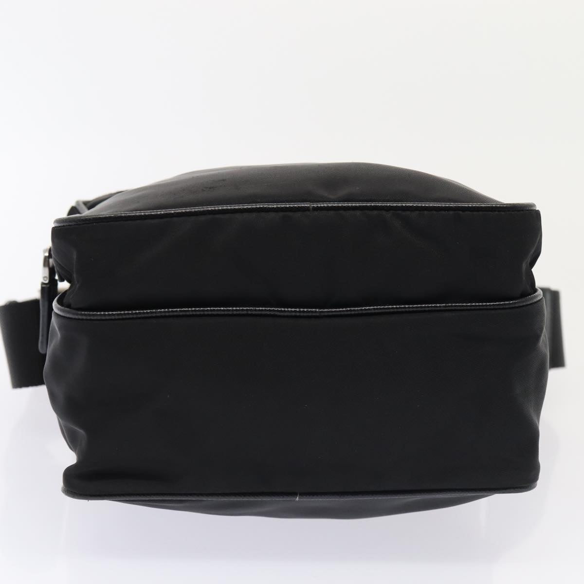 PRADA Shoulder Bag Nylon Black Silver Auth 88794