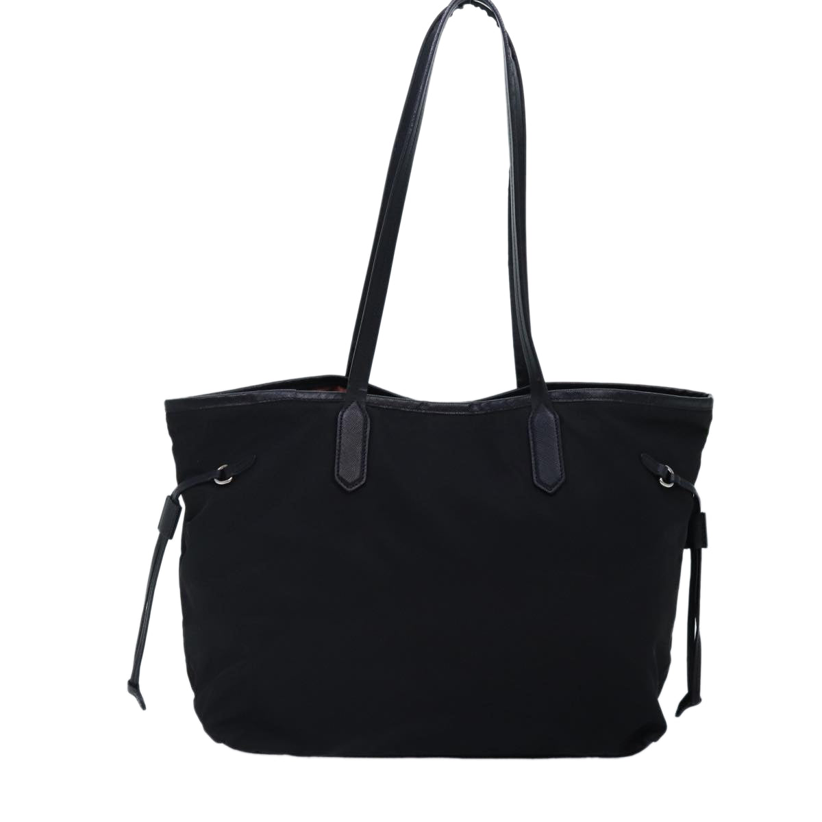 PRADA Tote Bag Nylon Black Silver Auth 88799 - 0