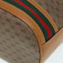 GUCCI Micro GG Supreme Web Sherry Line Shoulder Bag PVC Brown Gold Auth 88809-17