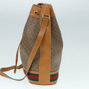 GUCCI Micro GG Supreme Web Sherry Line Shoulder Bag PVC Brown Gold Auth 88809-3