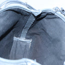 BALENCIAGA Navy Cabas XS Hand Bag Leather 2way Gray Silver 390346 Auth 88816-16