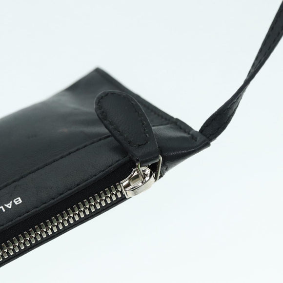 BALENCIAGA Navy Cabas XS Hand Bag Leather 2way Gray Silver 390346 Auth 88816