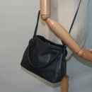 BALENCIAGA Navy Cabas XS Hand Bag Leather 2way Gray Silver 390346 Auth 88816-26