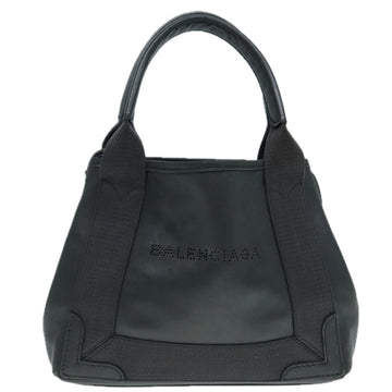 BALENCIAGA Navy Cabas XS Hand Bag Leather 2way Gray Silver 390346 Auth 88816 - 0