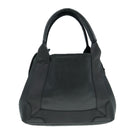 BALENCIAGA Navy Cabas XS Hand Bag Leather 2way Gray Silver 390346 Auth 88816-3
