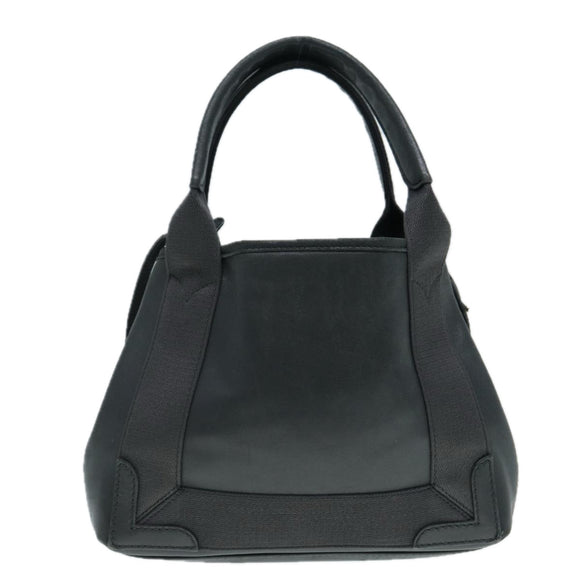BALENCIAGA Navy Cabas XS Hand Bag Leather 2way Gray Silver 390346 Auth 88816