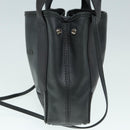 BALENCIAGA Navy Cabas XS Hand Bag Leather 2way Gray Silver 390346 Auth 88816-4