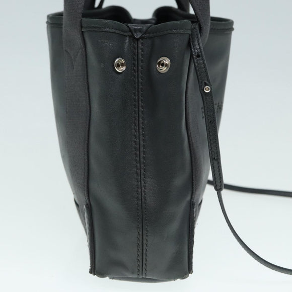 BALENCIAGA Navy Cabas XS Hand Bag Leather 2way Gray Silver 390346 Auth 88816