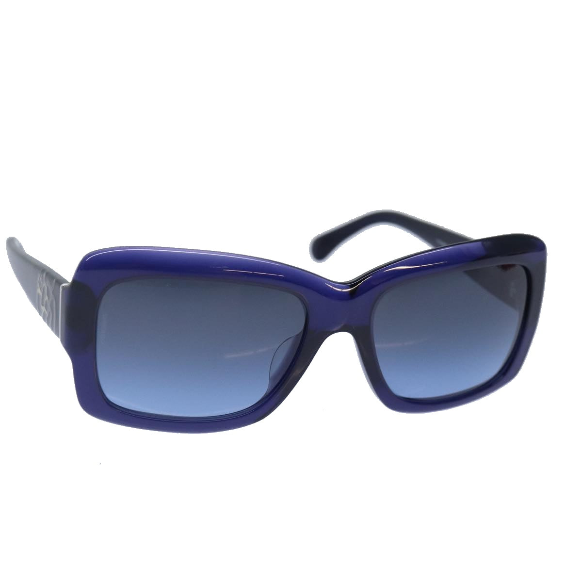 CHANEL Sunglasses plastic Blue CC Auth 88856