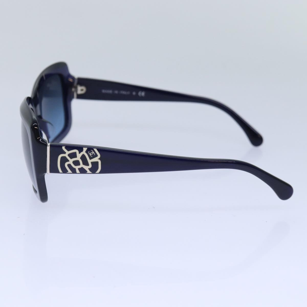 CHANEL Sunglasses plastic Blue CC Auth 88856