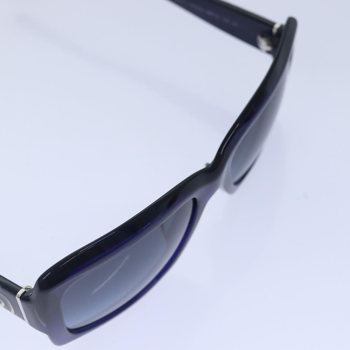 CHANEL Sunglasses plastic Blue CC Auth 88856