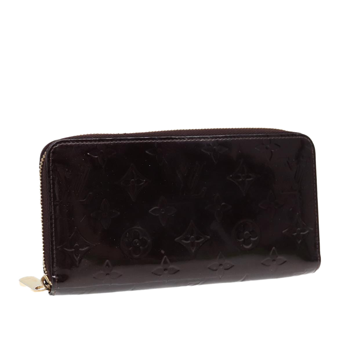 LOUIS VUITTON Monogram Vernis Zippy Wallet Wallet Amarante M93522 LV Auth 88860