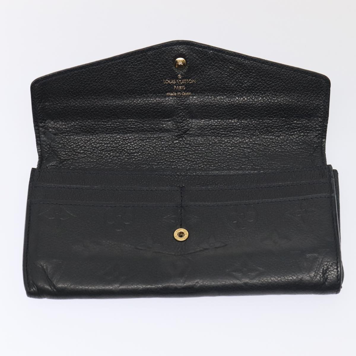 LOUIS VUITTON Empreinte Portefeuille Curieuse Wallet Black M60287 LV Auth 88862