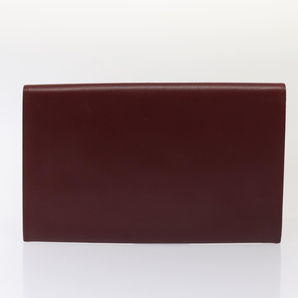 CARTIER Clutch Bag Leather Suede 2Set Bordeaux Auth 88864