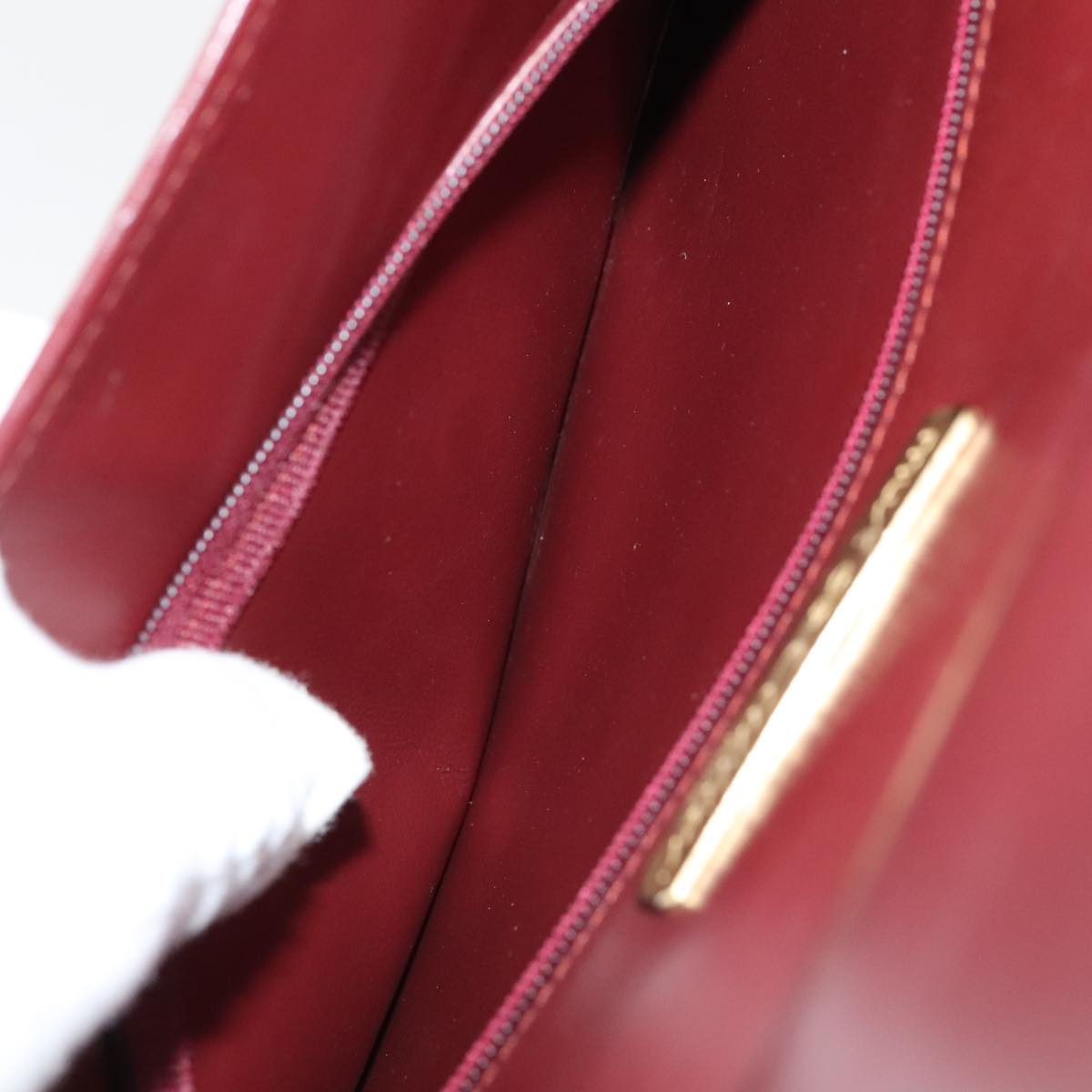 CARTIER Clutch Bag Leather Suede 2Set Bordeaux Auth 88864