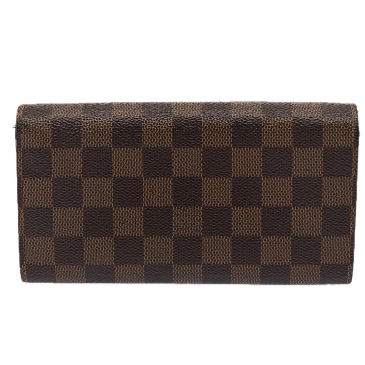 LOUIS VUITTON Damier Ebene Portefeuille Sarah Long Wallet N60491 LV Auth 88866 - 0