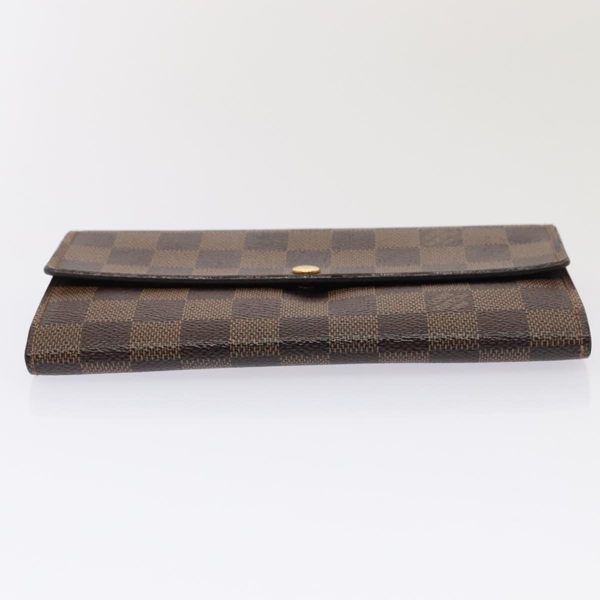 LOUIS VUITTON Damier Ebene Portefeuille Sarah Long Wallet N60491 LV Auth 88866