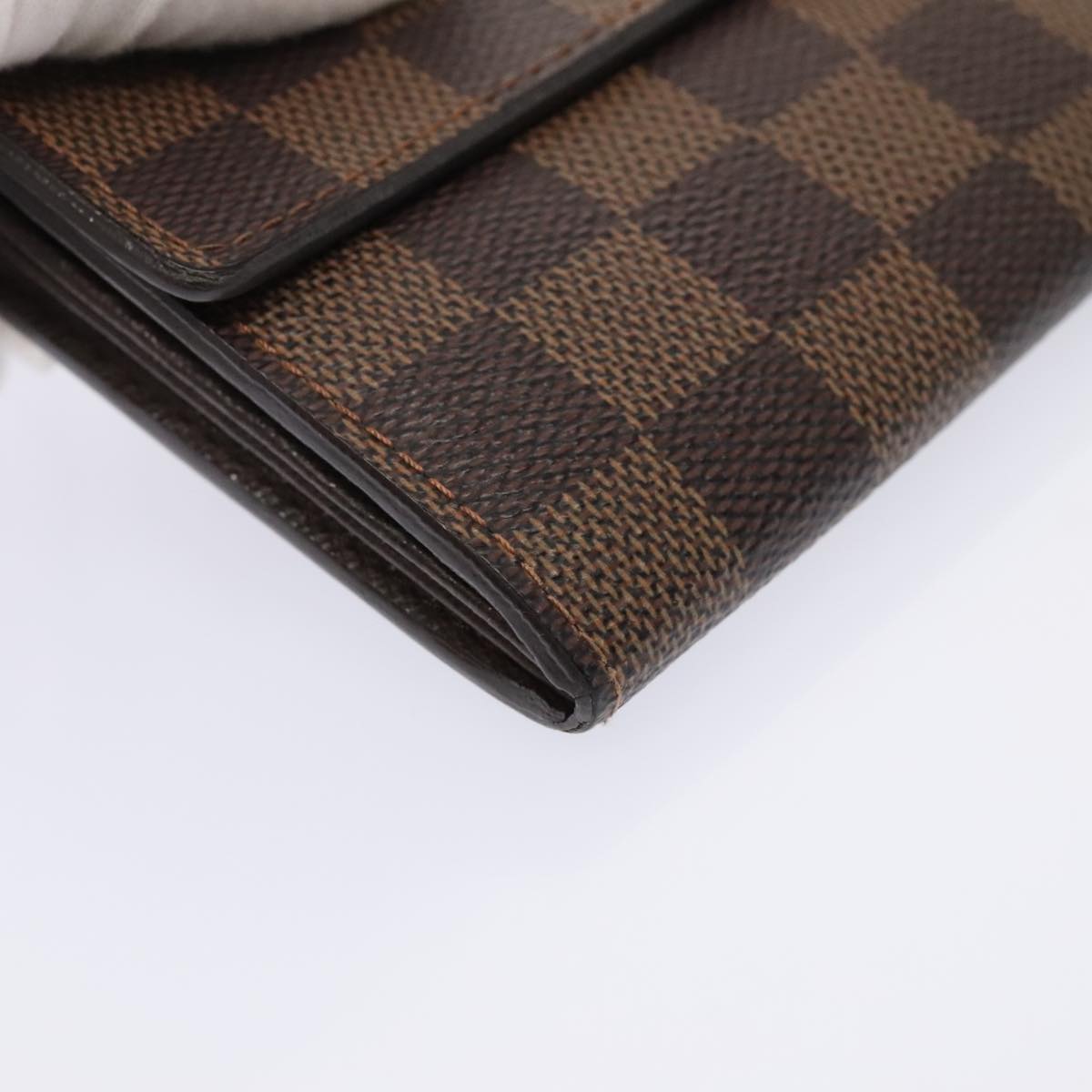 LOUIS VUITTON Damier Ebene Portefeuille Sarah Long Wallet N60491 LV Auth 88866