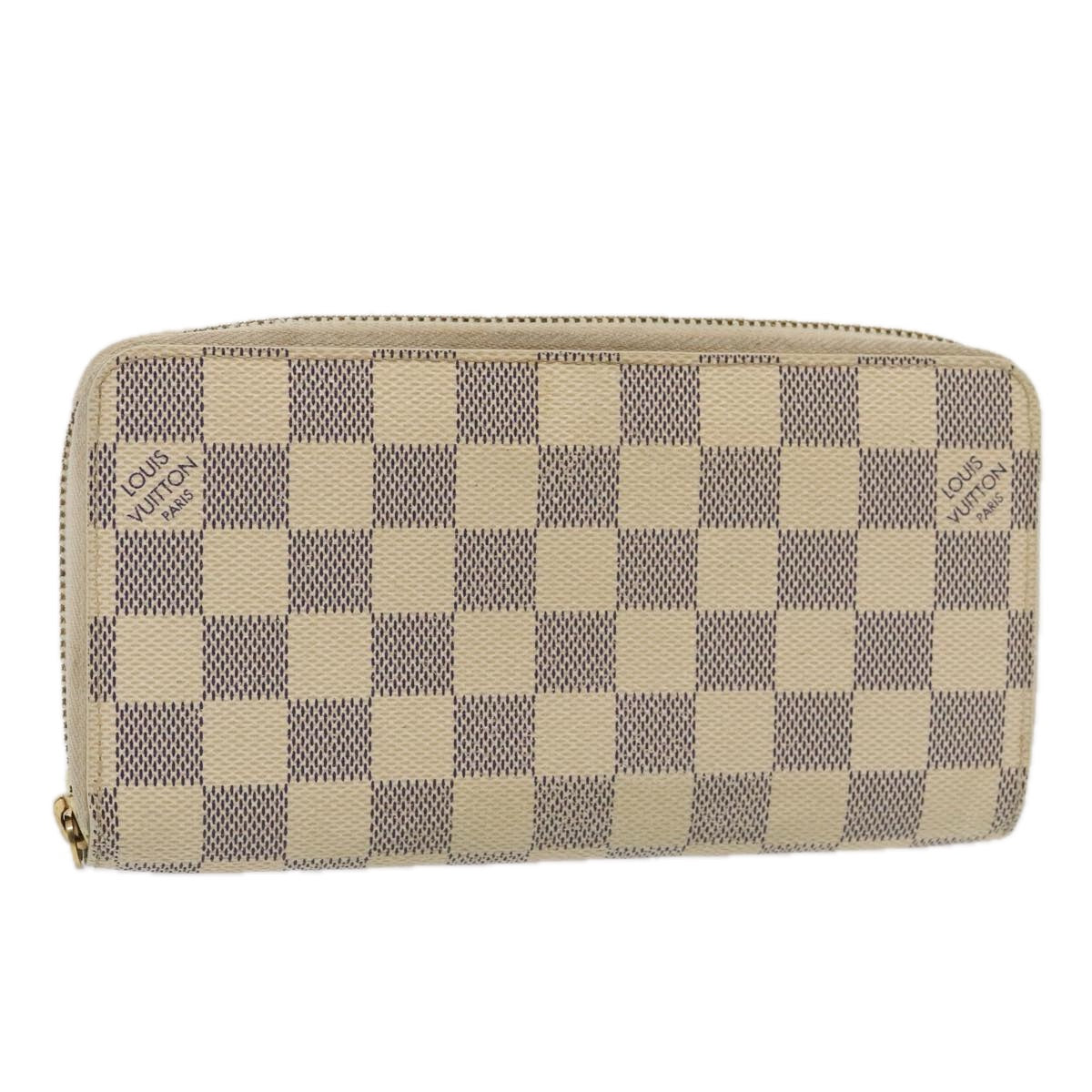 LOUIS VUITTON Damier Azur Zippy Wallet Long Wallet N60019 LV Auth 88871