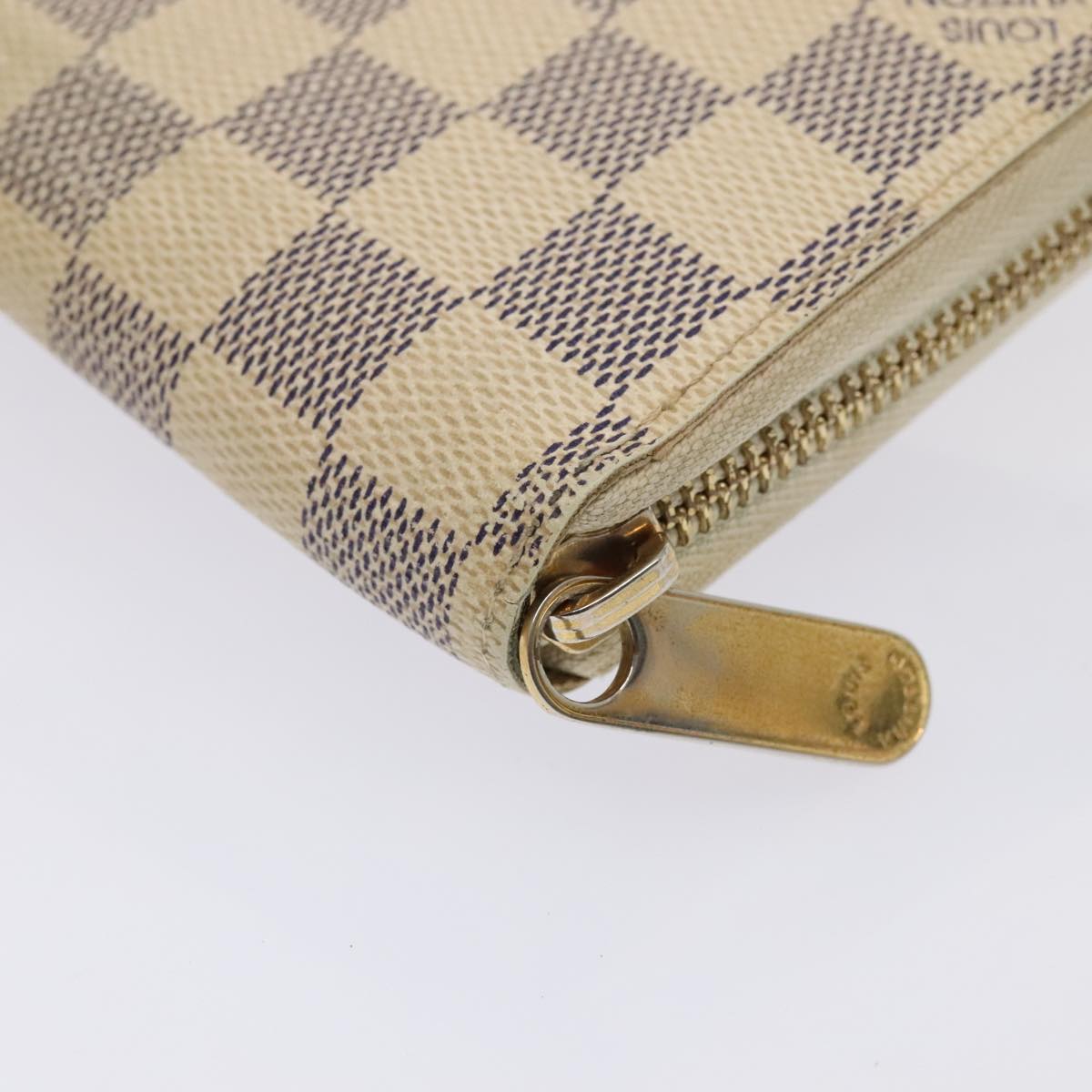 LOUIS VUITTON Damier Azur Zippy Wallet Long Wallet N60019 LV Auth 88871