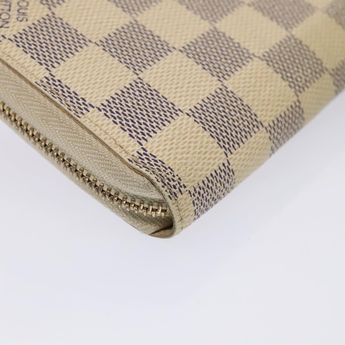 LOUIS VUITTON Damier Azur Zippy Wallet Long Wallet N60019 LV Auth 88871