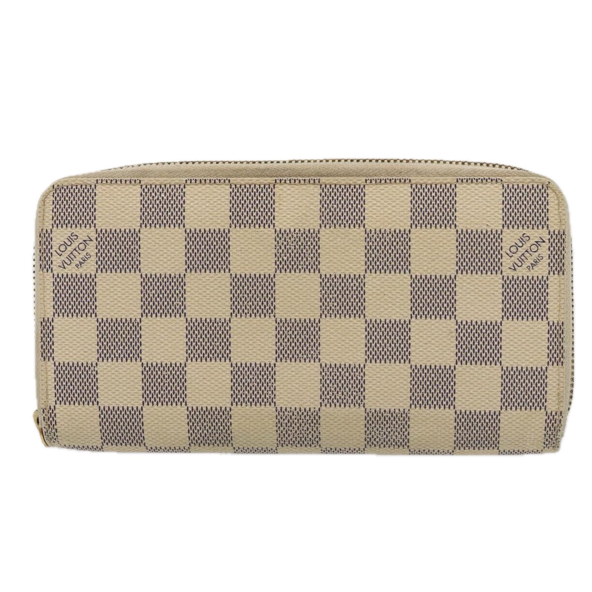 LOUIS VUITTON Damier Azur Zippy Wallet Long Wallet N60019 LV Auth 88871