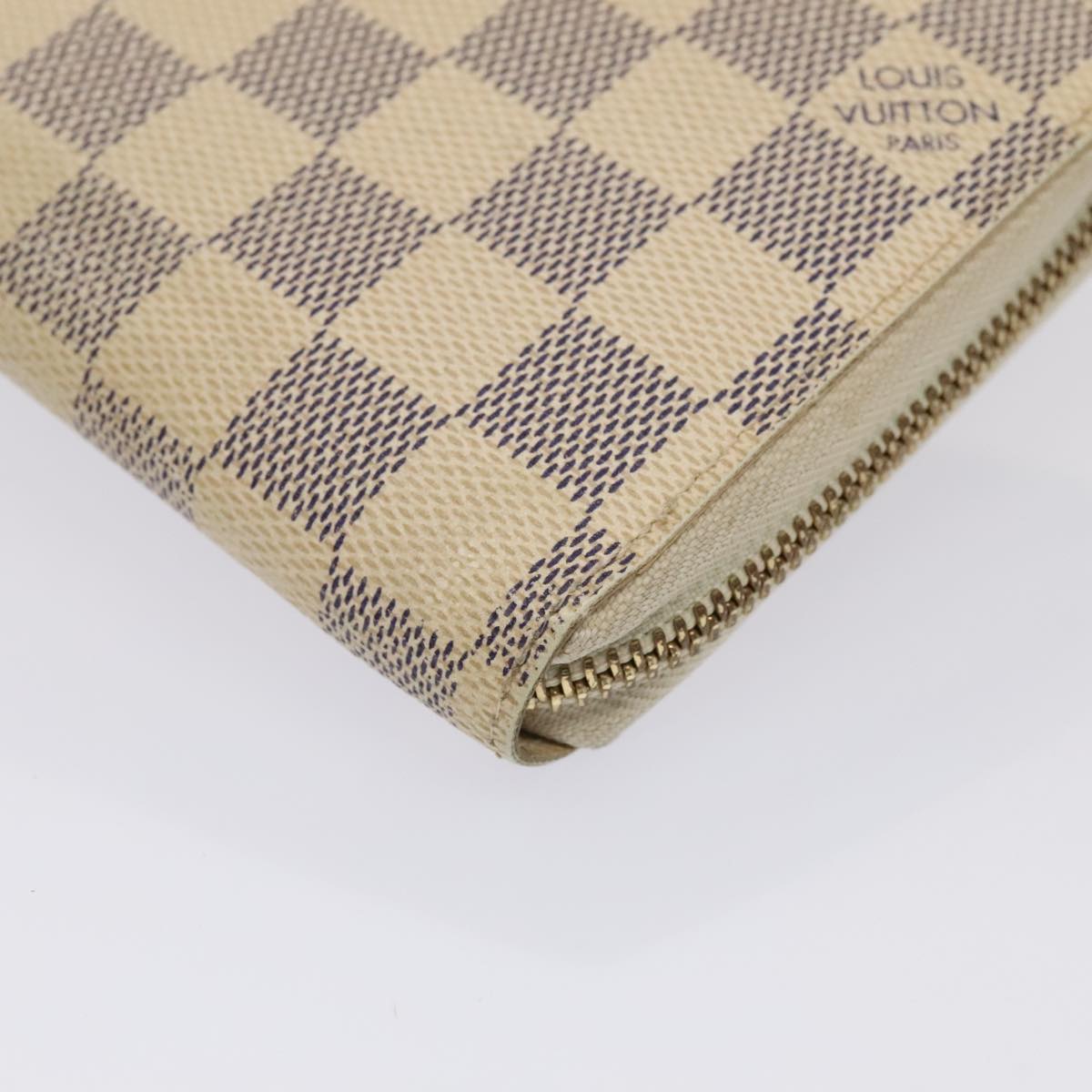 LOUIS VUITTON Damier Azur Zippy Wallet Long Wallet N60019 LV Auth 88871