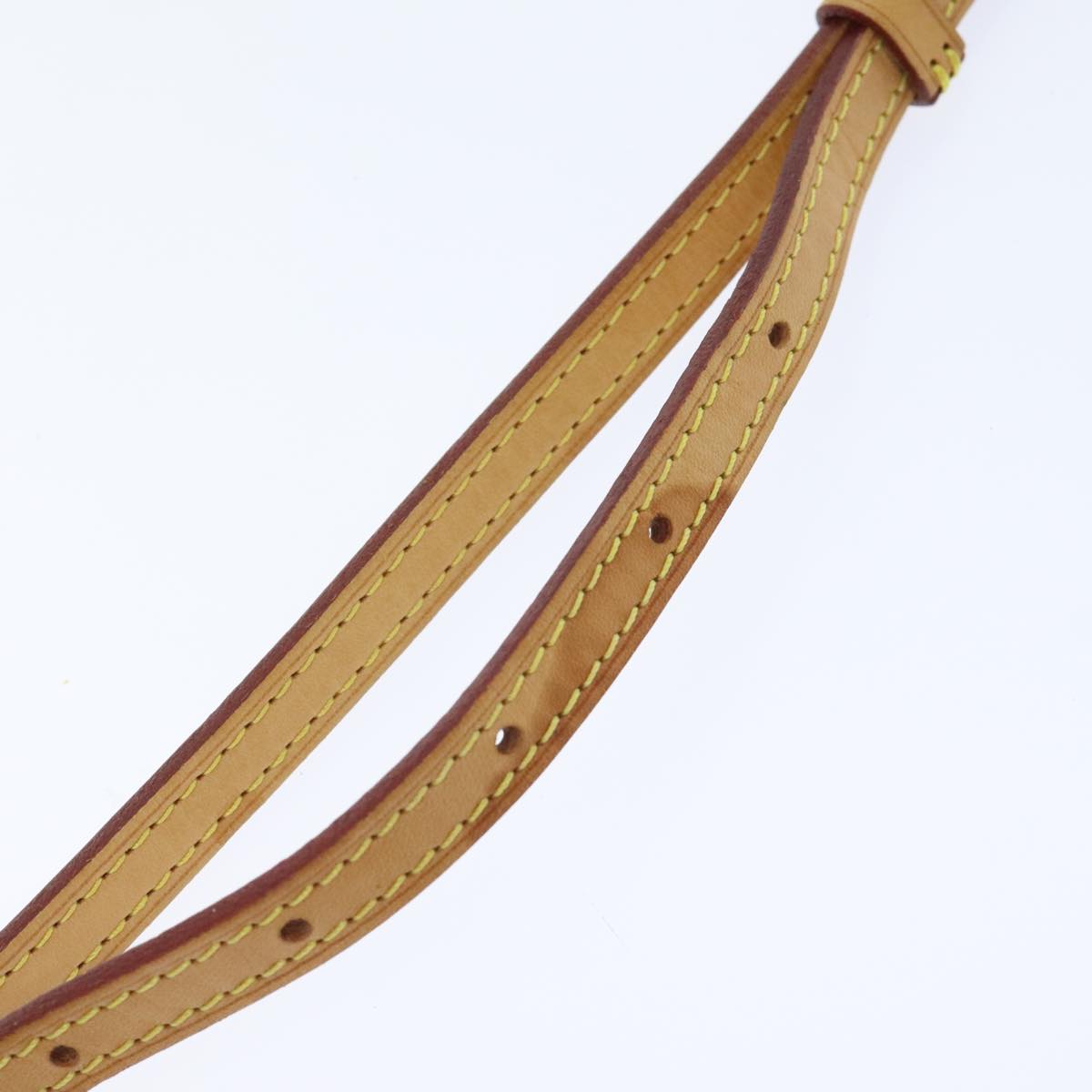 LOUIS VUITTON Adjustable Shoulder Strap Leather 37""-44.5"" Beige LV Auth 88885