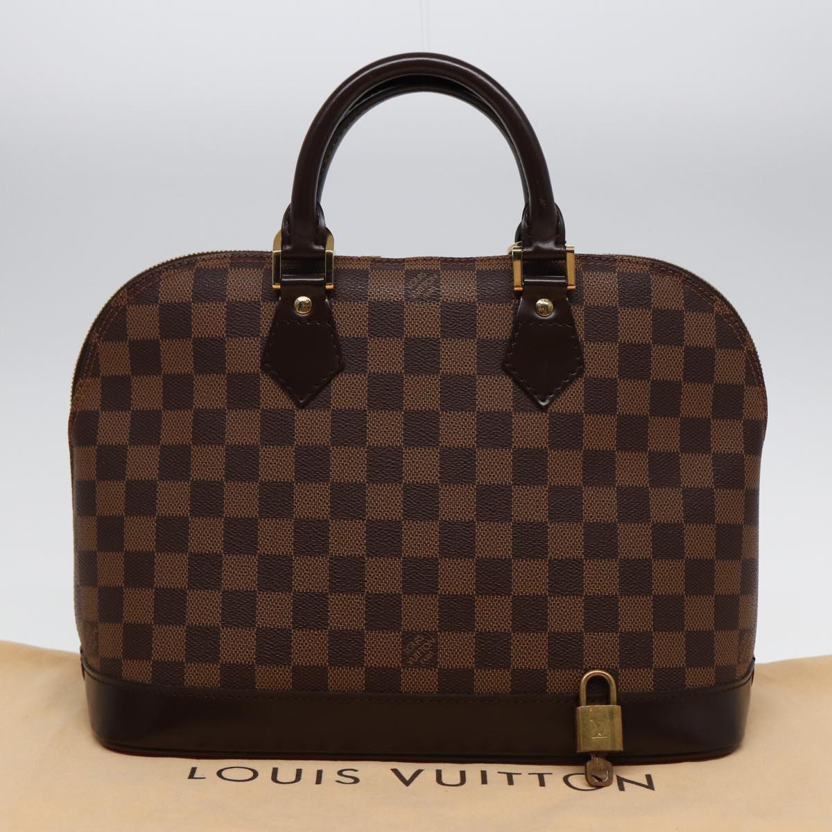 LOUIS VUITTON Damier Ebene Alma Hand Bag N51131 LV Auth 88893A