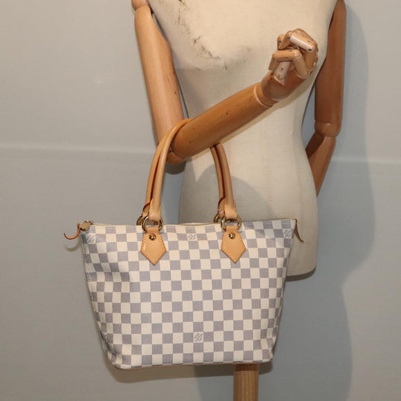 LOUIS VUITTON Damier Azur Saleya PM Tote Bag N51186 LV Auth 88918AV