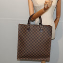 LOUIS VUITTON Damier Ebene Sac Plat Hand Bag N51140 LV Auth 88919V-22