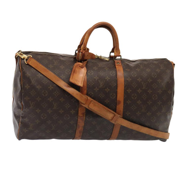 LOUIS VUITTON Monogram Keepall Bandouliere 55 Boston Bag M41414 LV Auth 88923