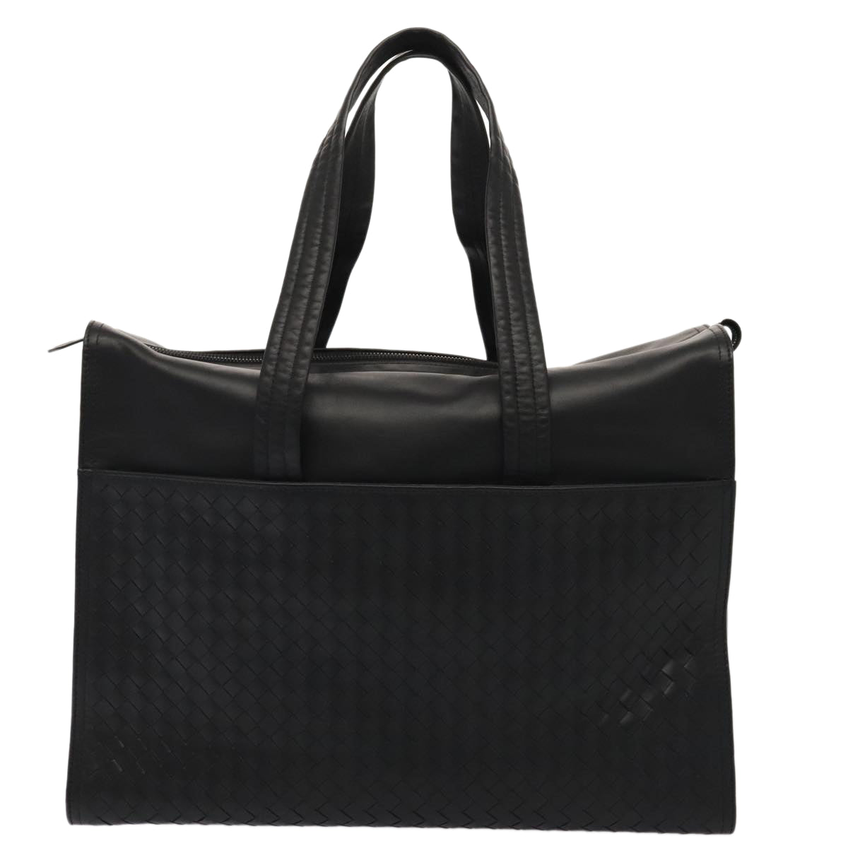 BOTTEGA VENETA INTRECCIATO Tote Bag Leather Black Auth 88978