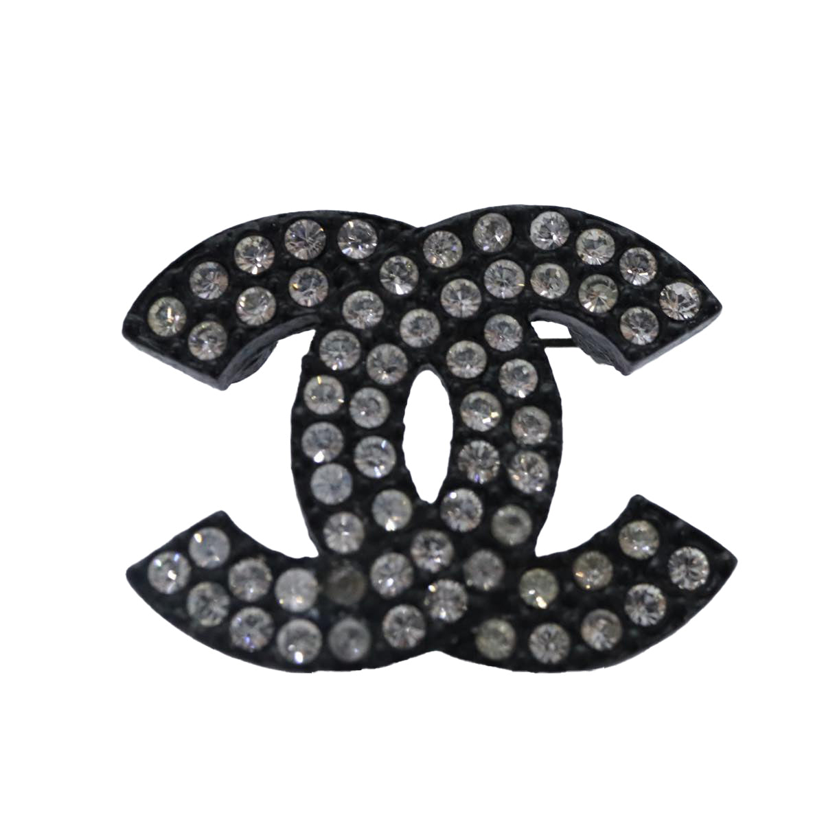 CHANEL Stone Brooch metal Silver CC Auth 89004 - 0