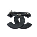 CHANEL Steinbrosche Metall Silber CC Auth 89004-3