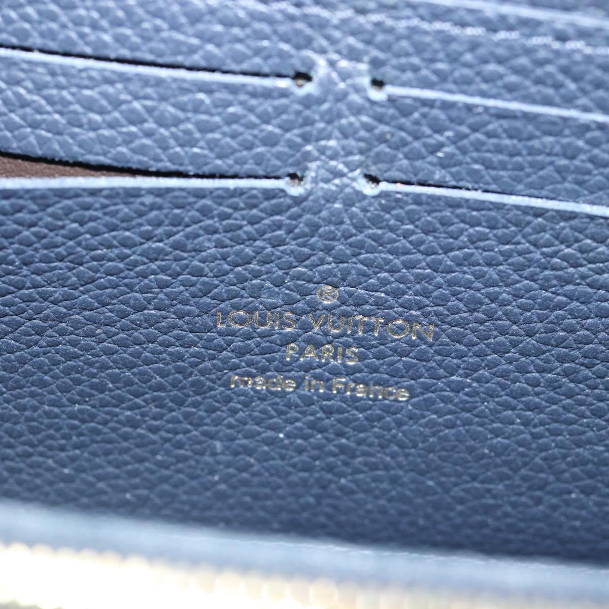 LOUIS VUITTON Empreinte Portefeuille Clemence Long Wallet Navy M60171 Auth 89009