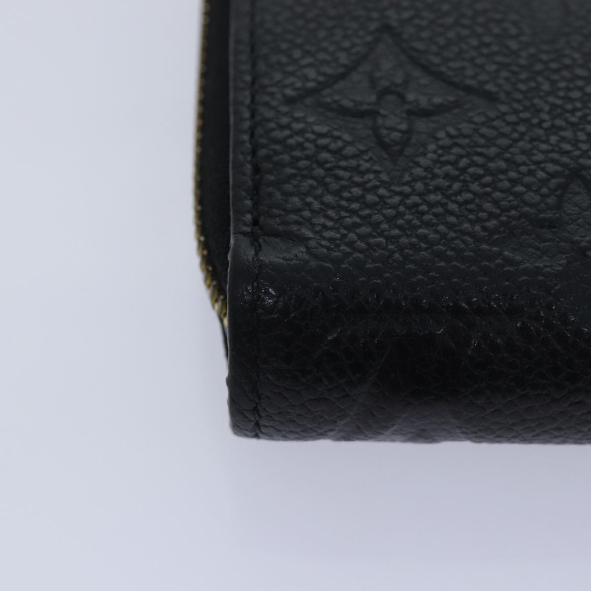 LOUIS VUITTON Monogram Empreinte Zippy Wallet Black M61864 LV Auth 89010A