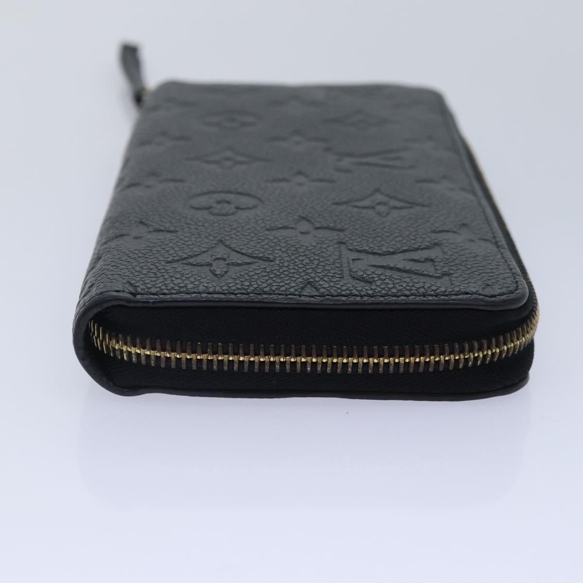 LOUIS VUITTON Monogram Empreinte Zippy Wallet Black M61864 LV Auth 89010A