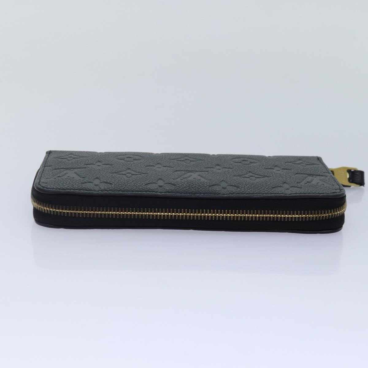 LOUIS VUITTON Monogram Empreinte Zippy Wallet Black M61864 LV Auth 89010A