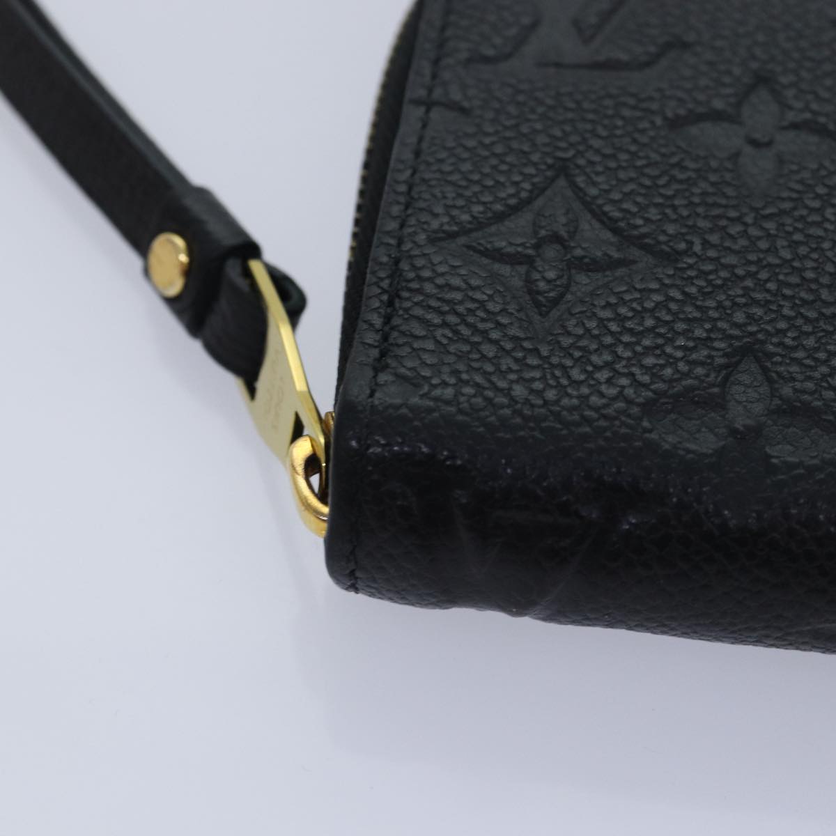 LOUIS VUITTON Monogram Empreinte Zippy Wallet Black M61864 LV Auth 89010A