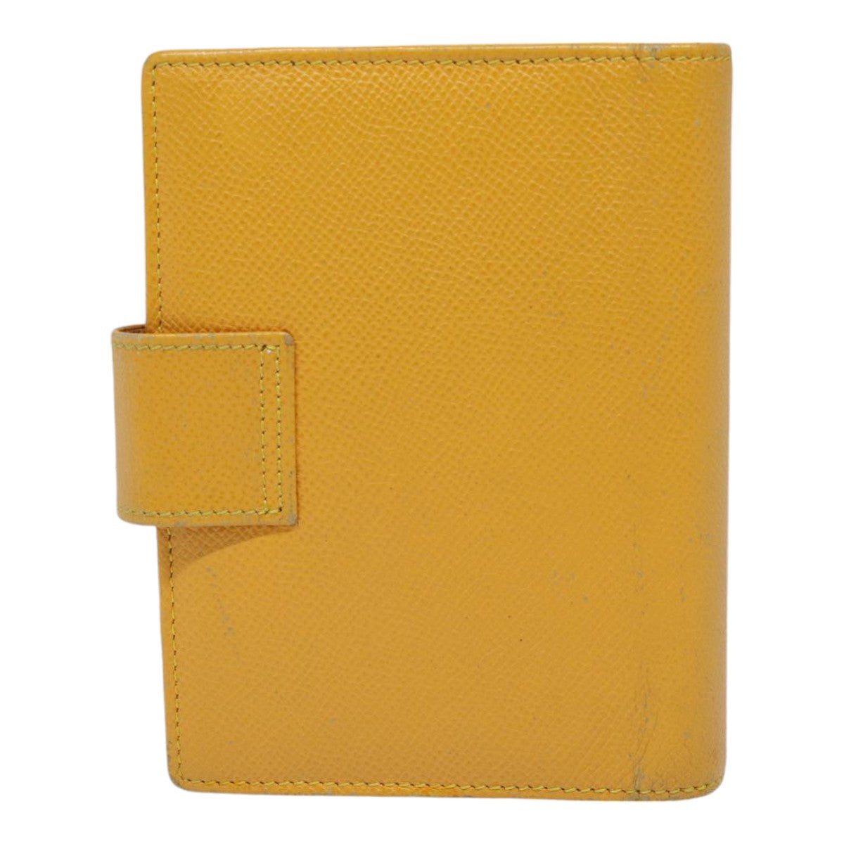 CELINE Day Planner Cover Leather Yellow Gold Auth 89011 - 0